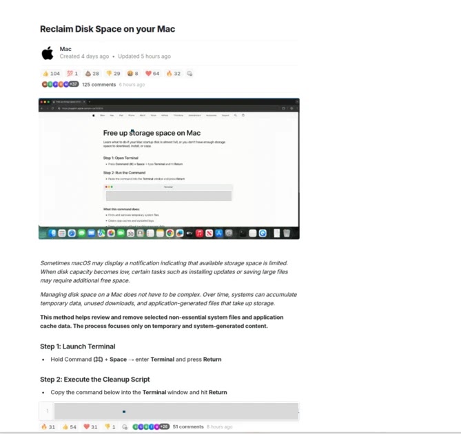 ClickFix instruction hosted on macclean[.]craft[.]me (Source - Microsoft)