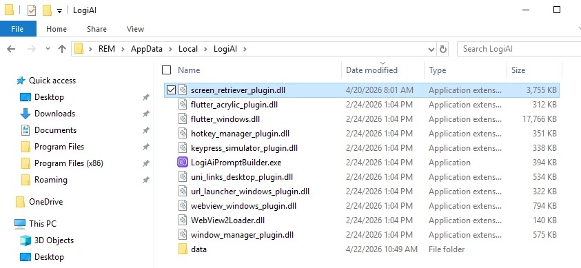 File directory contents showing a malicious DLL (Source - Elastic)