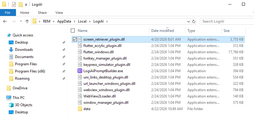 File directory contents showing a malicious DLL (Source: Elastic)