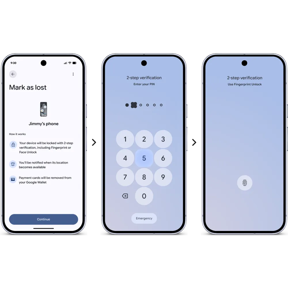 When you mark a device as lost, it adds a biometric requirement to unlock the device (Source - Google)