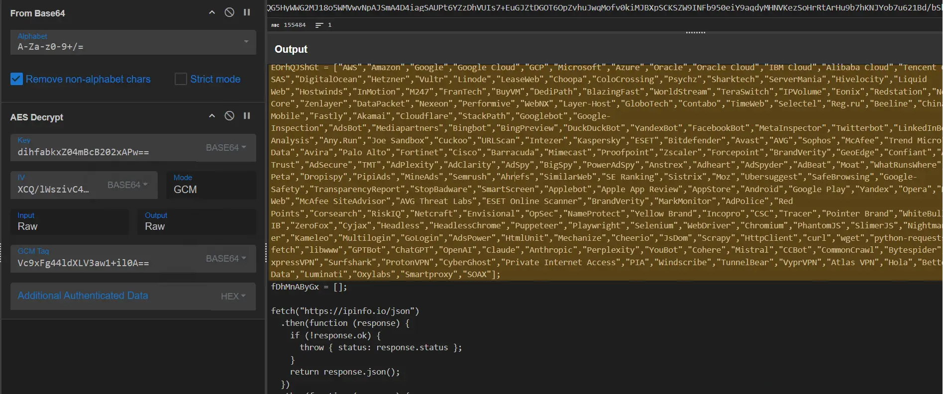 230-entry ASN owner blocklist hardcoded in the Layer 2 controller script (Source - eSentire)