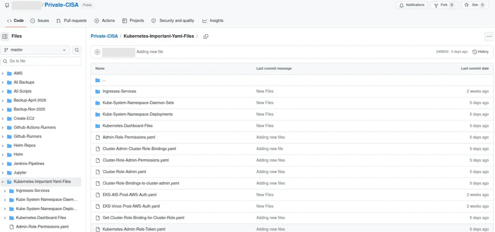 screenshot of the deleted “Private CISA” GitHub repository( source :krebsonsecurity)