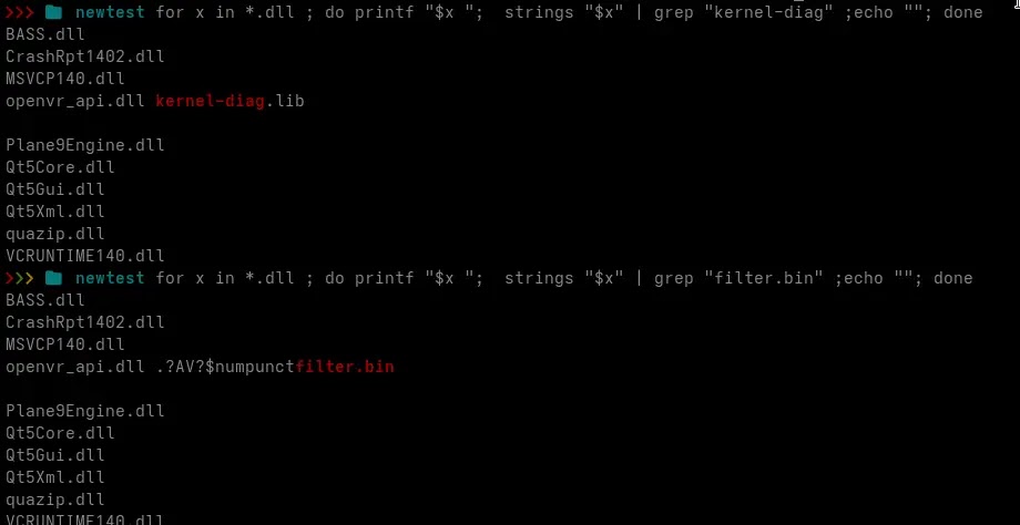 kernel-diag.lib appears only in openvr_api.dll (Source - Synaptic Security)