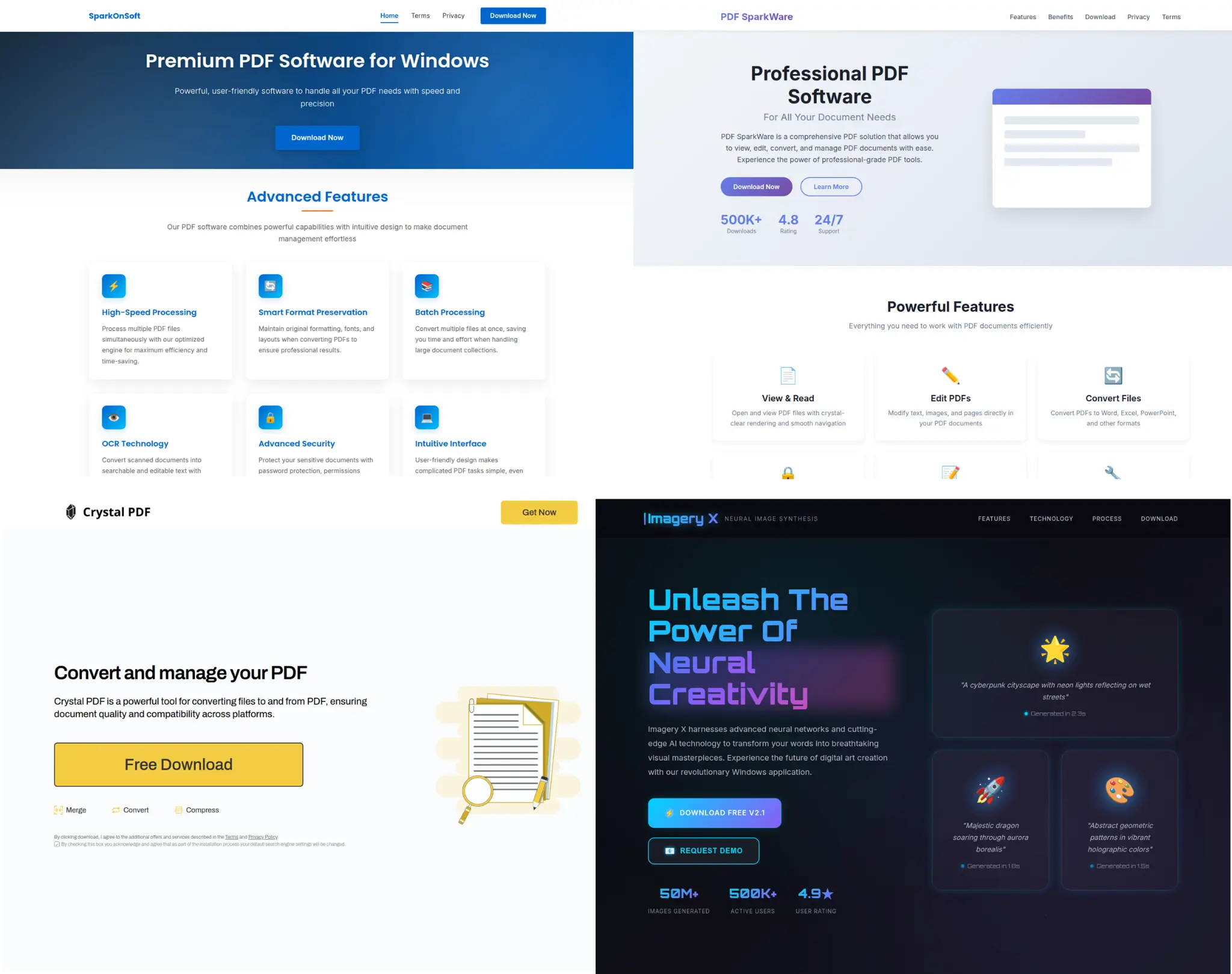 Examples of download pages for TamperedChef-style fake productivity applications (Source - Unit42)