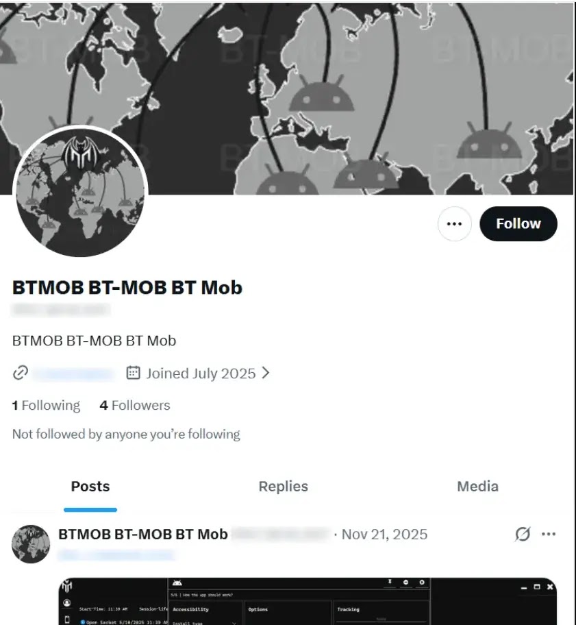 X profile linked to the malware(source :.welivesecurity)