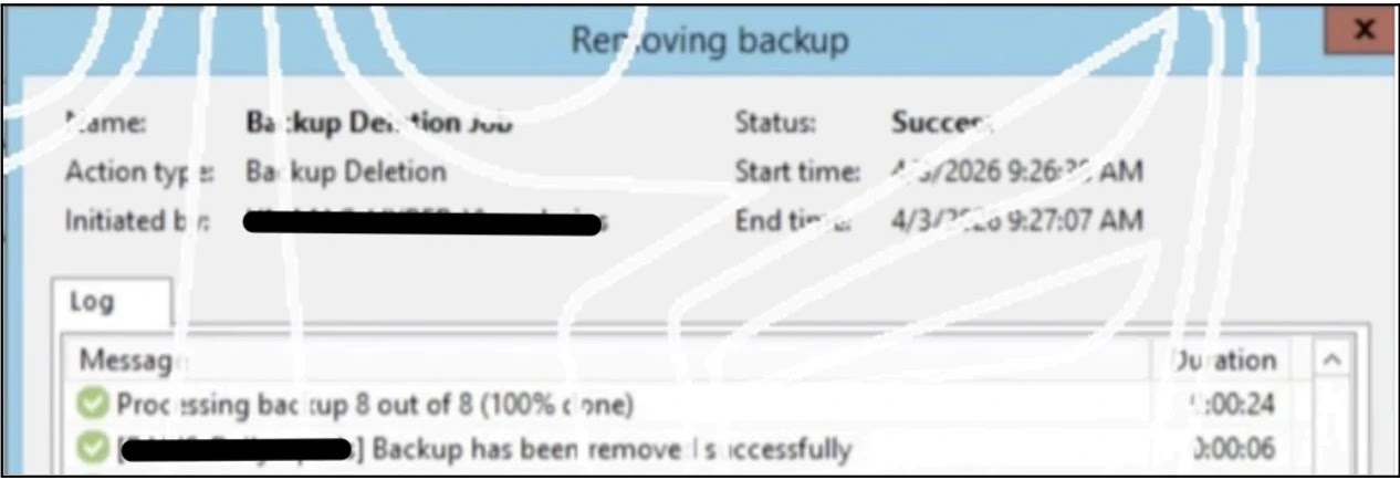 Backup chain deletion (Source - Gambit)
