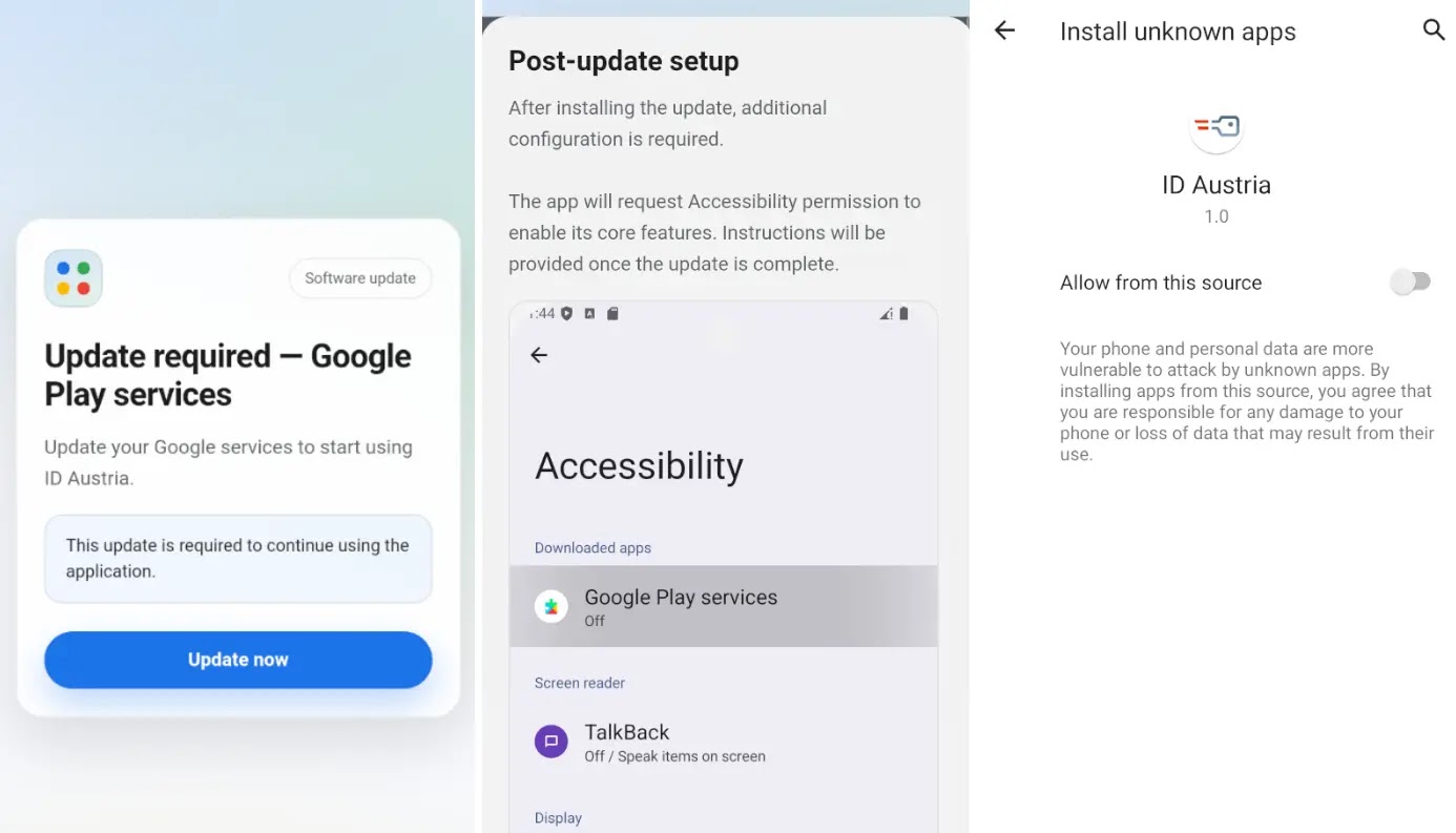 Google Play Update lure to install OverlayPhantom (Source - Cyble)
