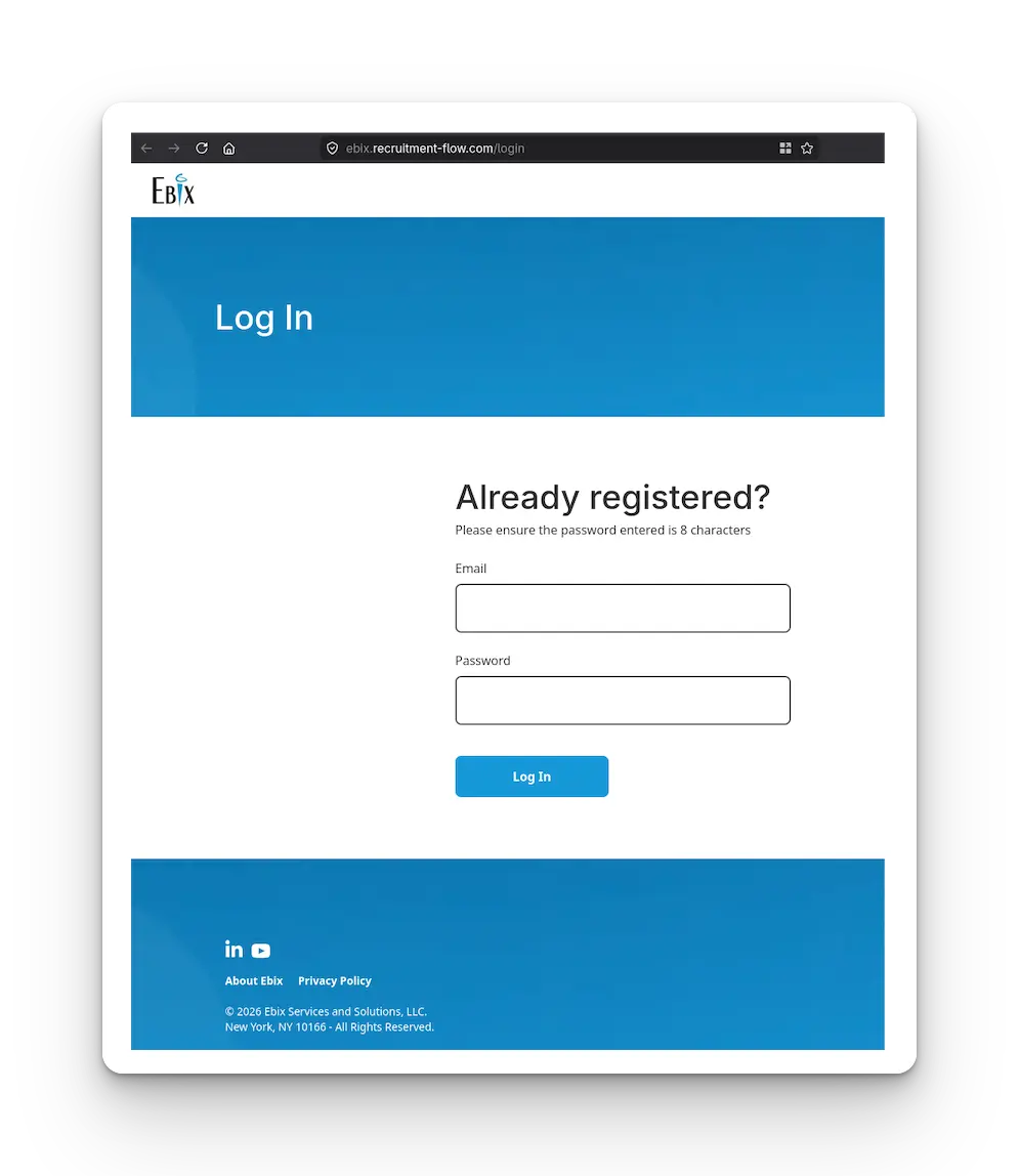 Fake hiring portal impersonating Ebix (Source - Nextron)