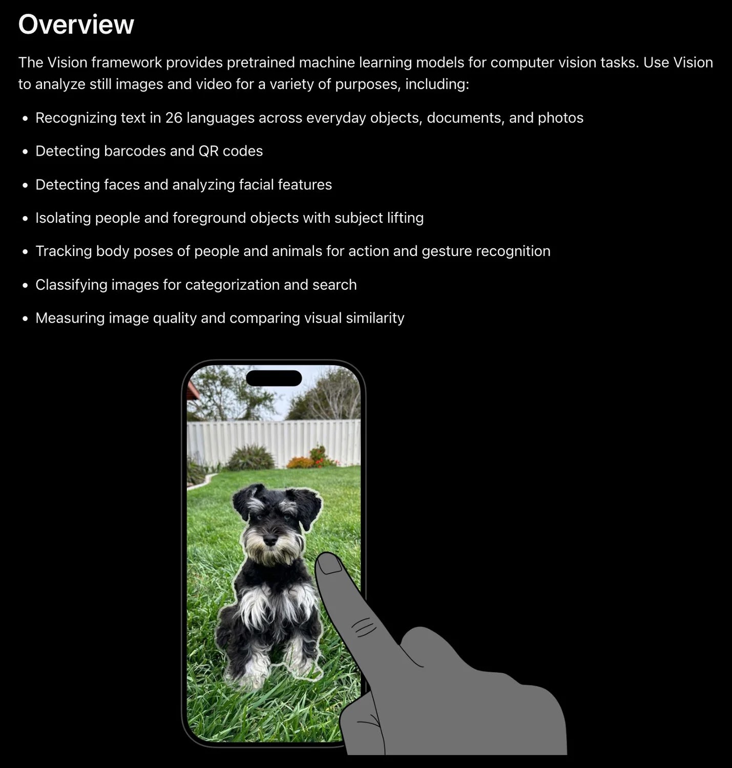 Apple's Vision Framework documentation (Source - Huntress)