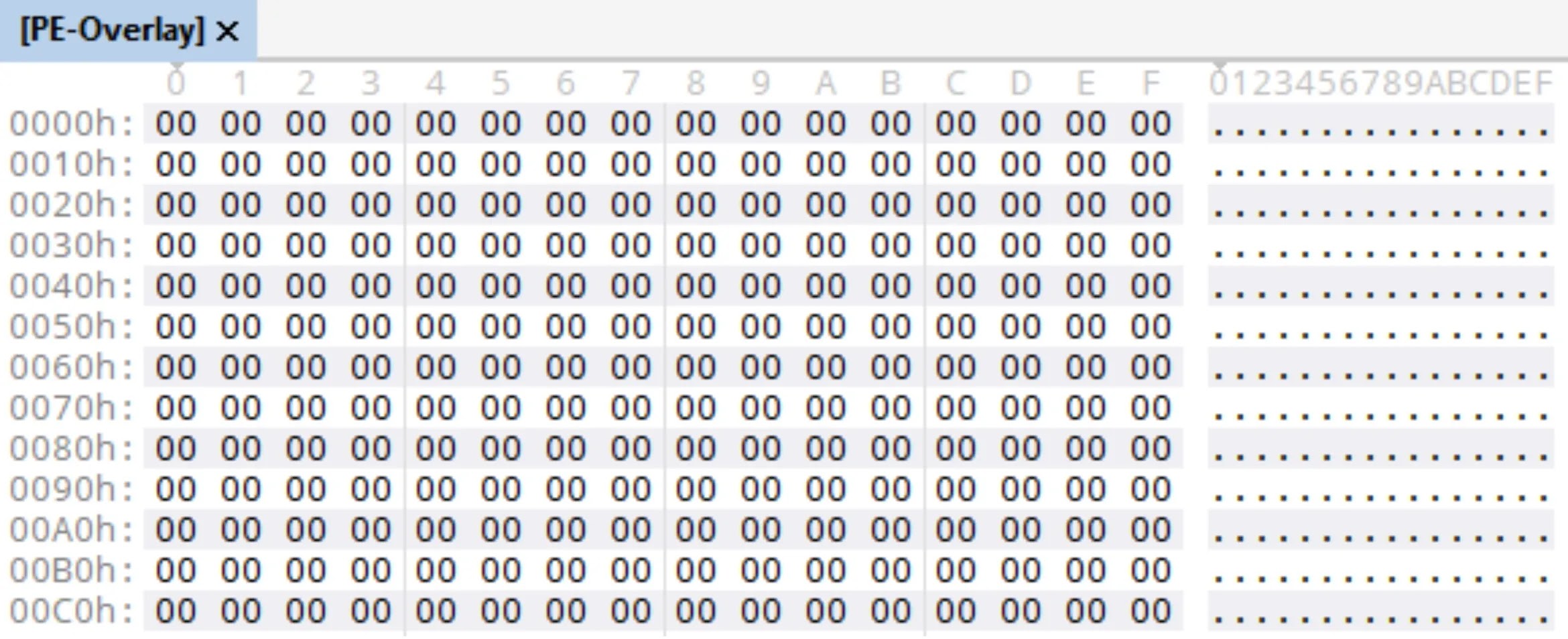 GoFlateLoader's PE overlay filled with null bytes (Source - Gen Digital)
