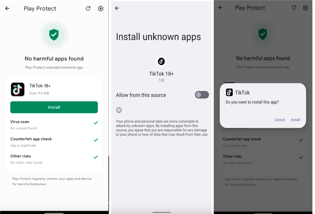 Dropper installs the second stage while impersonating a legitimate app (Source - Zimperium)