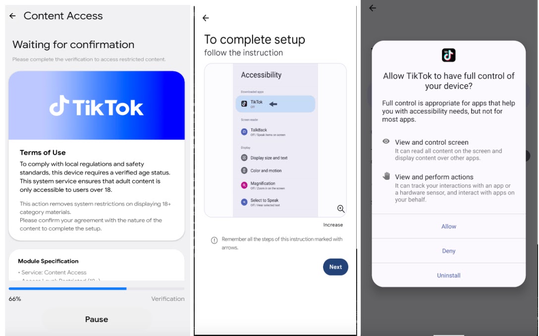 Banker malware impersonating a legitimate app and requesting Accessibility Service (Source - Zimperium)