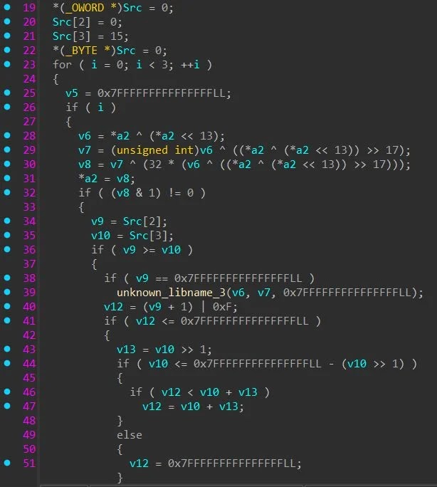 XorShift32 inlined into the per-word loop (Source - Huntress)