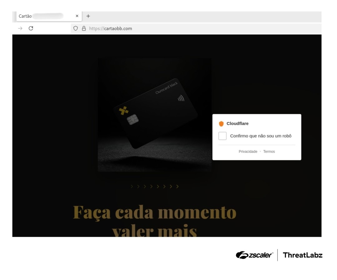 Fake website impersonating a Brazilian bank using a ClickFix lure (Source - Zscaler)