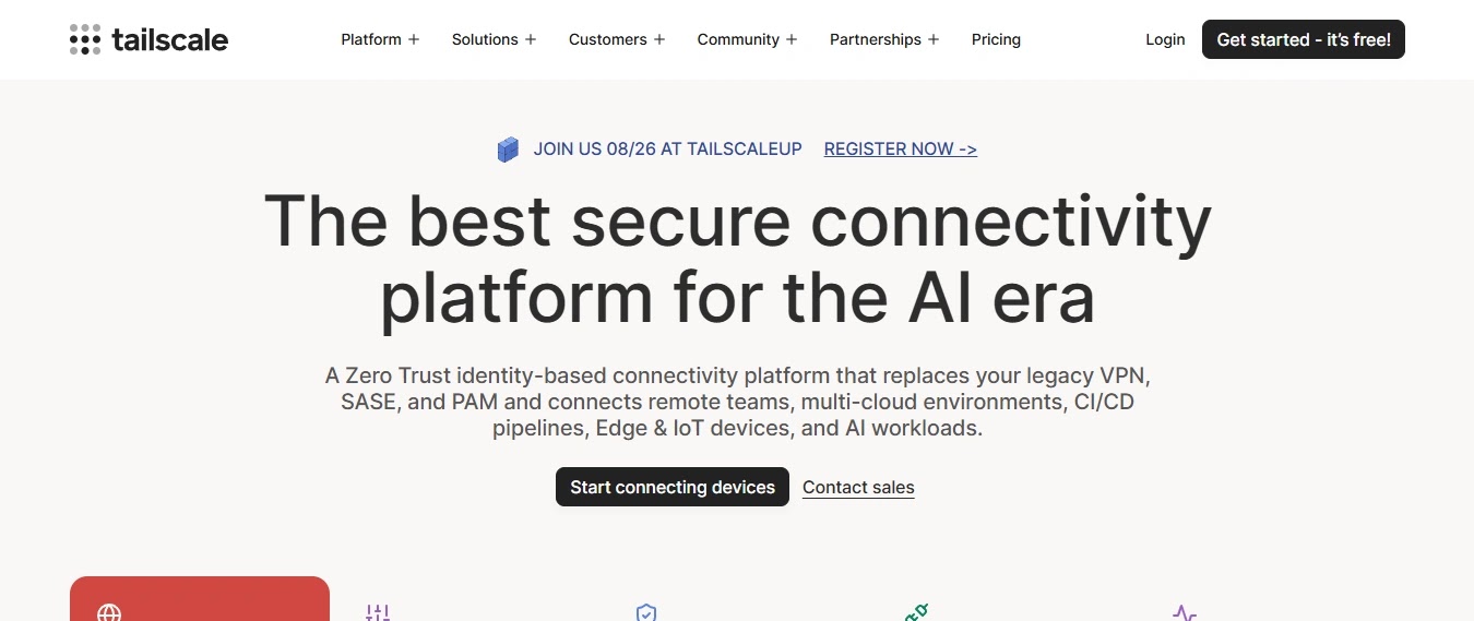 Tailscale WireGuard mesh network device connectivity dashboard