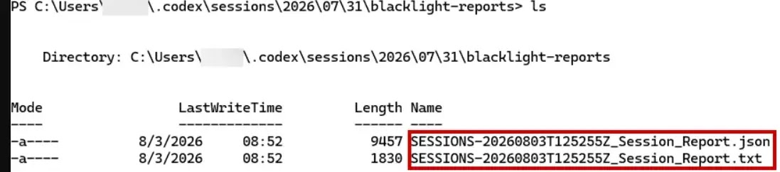 Blacklight session analysis report artifacts (source : specterops )