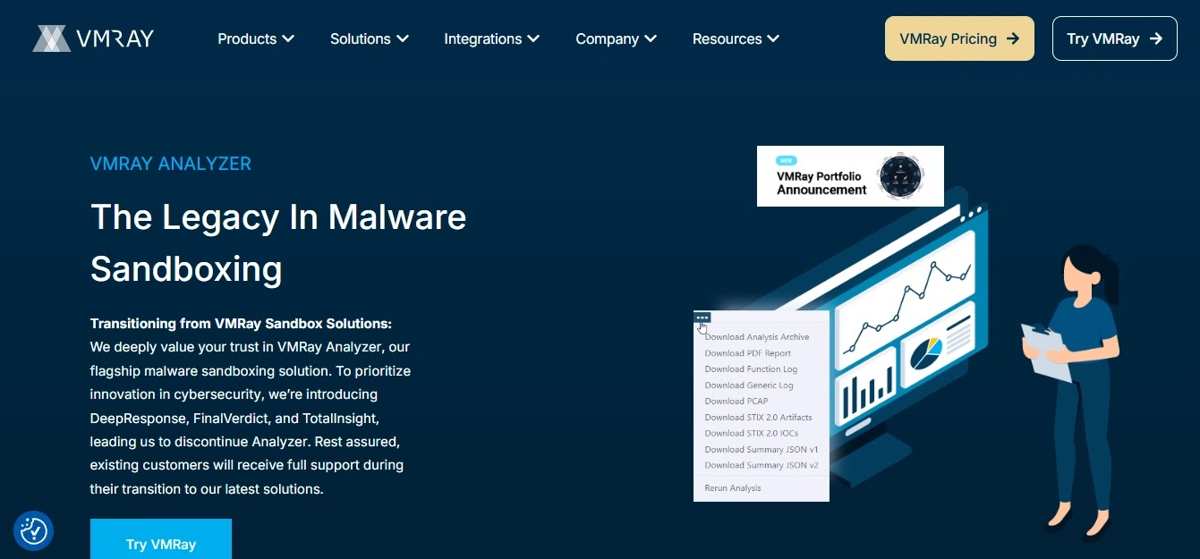 VMRay hypervisor-based malware analysis behavior report