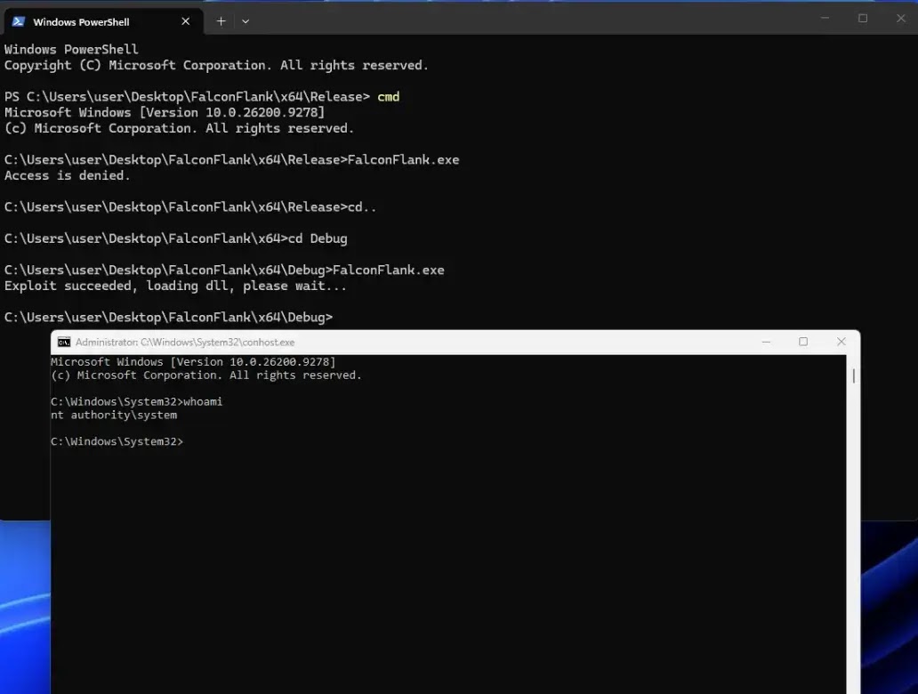 PoC Demonstrates Local Privilege Escalation to SYSTEM Access (source : github )