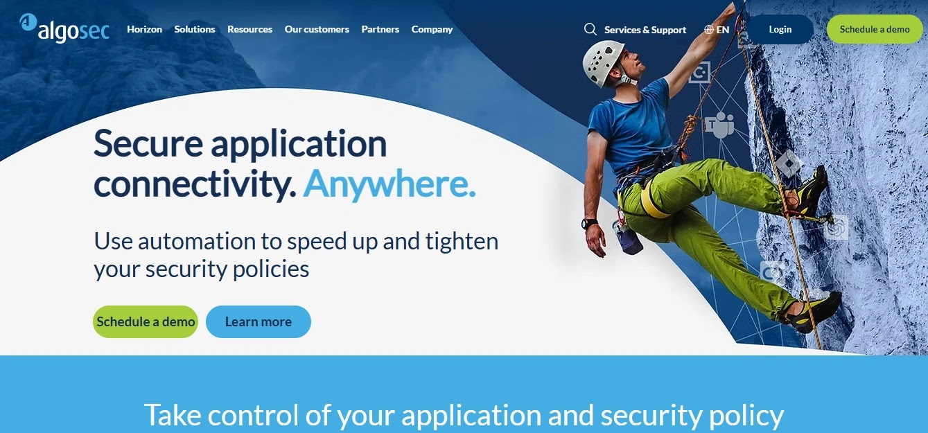 AlgoSec application-centric firewall policy change automation console