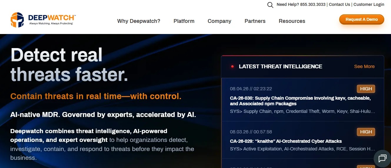 deepwatch managed XDR security operations and threat detection