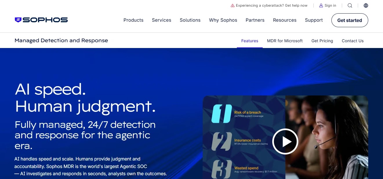 Sophos managed XDR threat response and case management