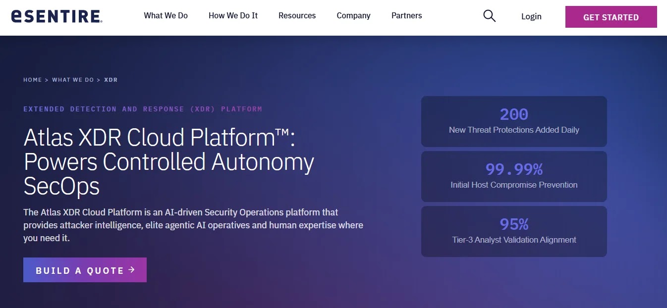 eSentire managed XDR threat detection and rapid response