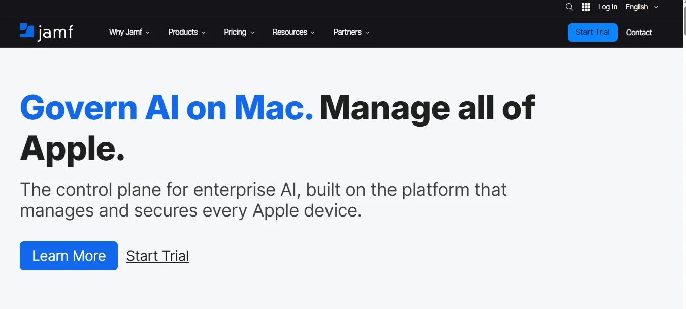 Jamf Pro iOS and macOS device management console