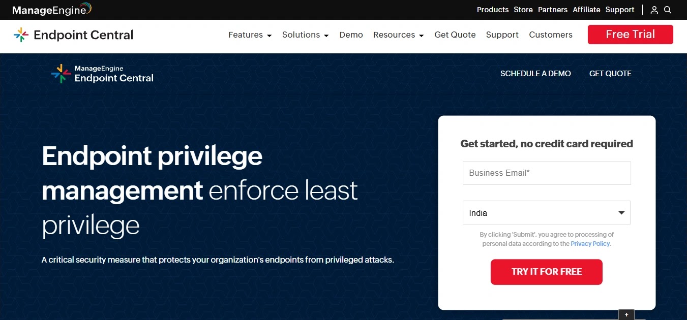 ManageEngine endpoint privilege and application control