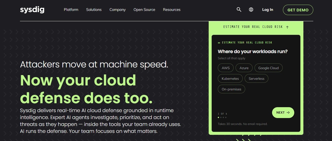 Sysdig real-time cloud detection