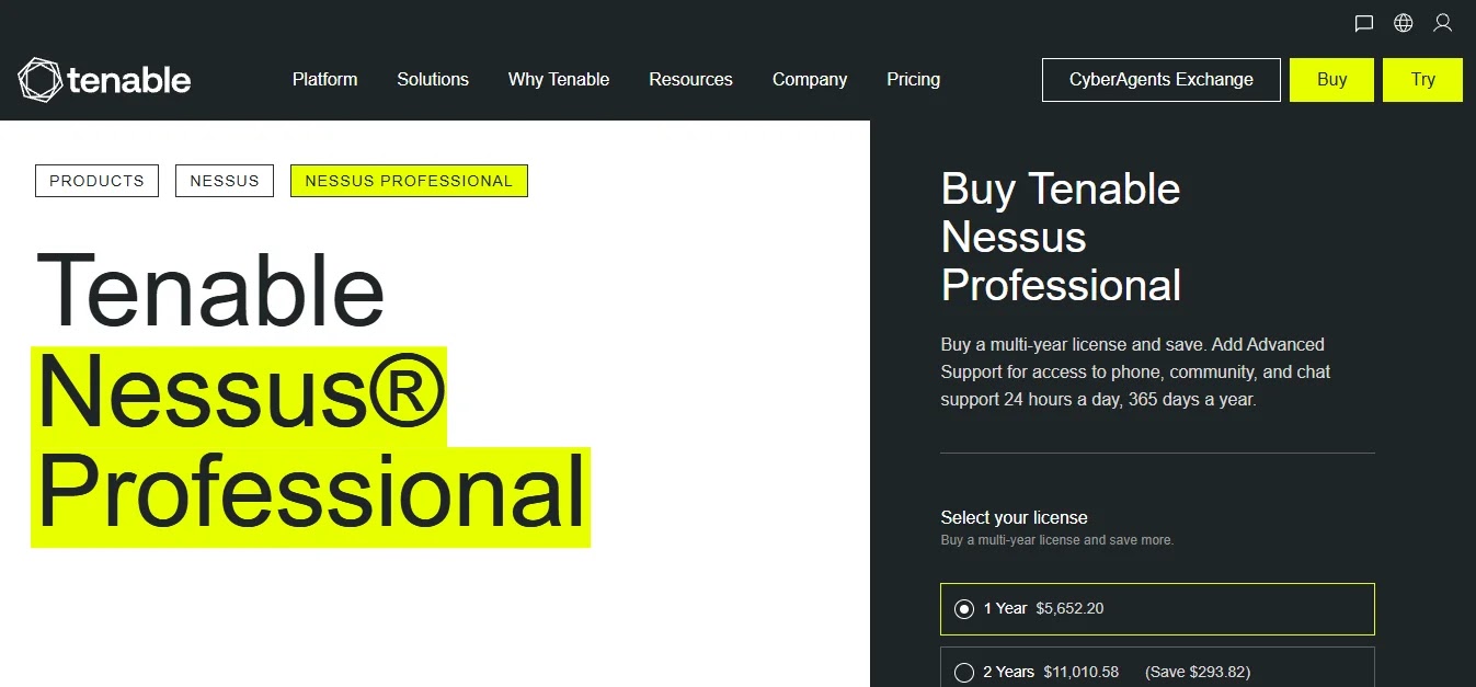 Tenable Nessus — Best Database Security Assessment